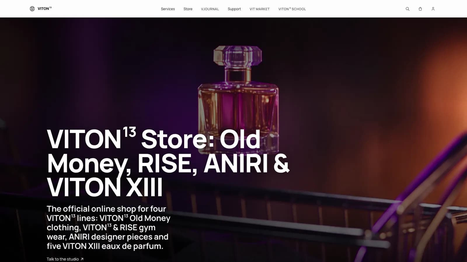 Первый экран сайта VITON13 Store